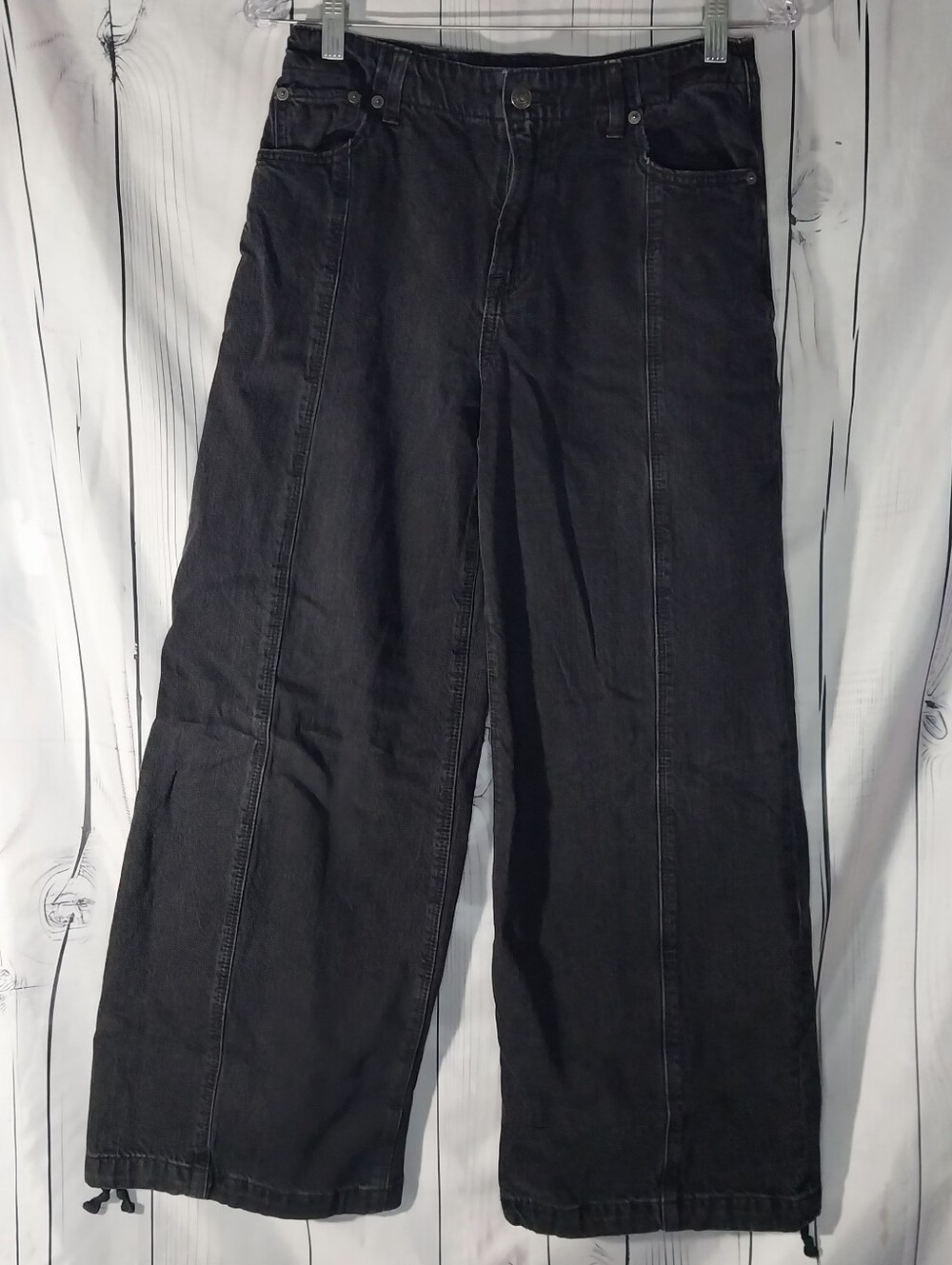 American Eagle Strigid Super Ultra High-Rise Baggy Wide-Leg Seamed Edgy Jeans